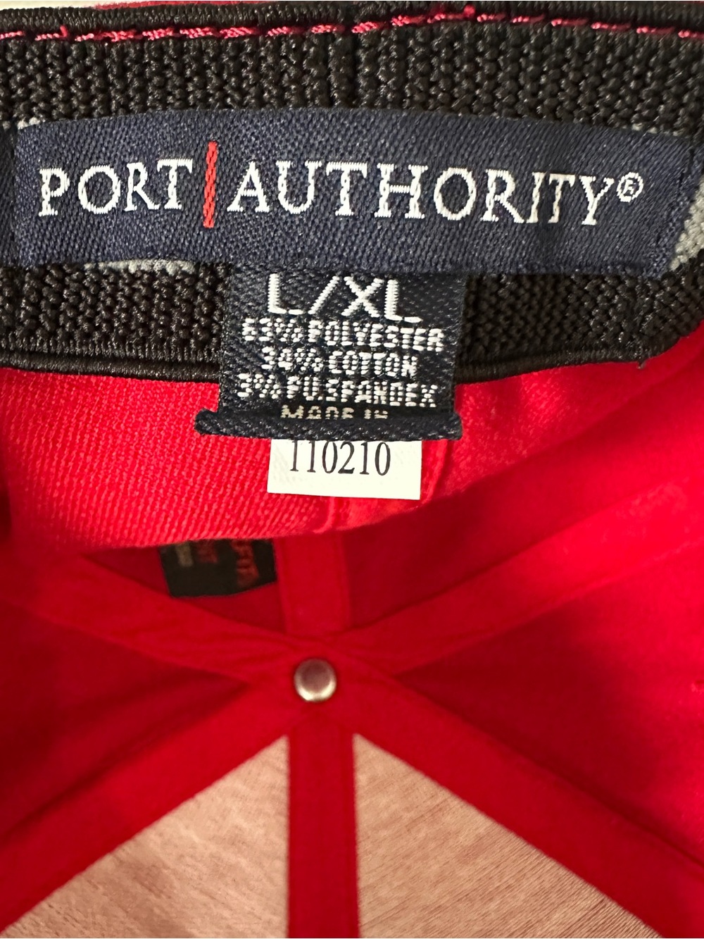 Port Authority Red Flexfit Blank Hat Cap Stretch L/XL Large/X-Large C865 - Picture 2 of 3
